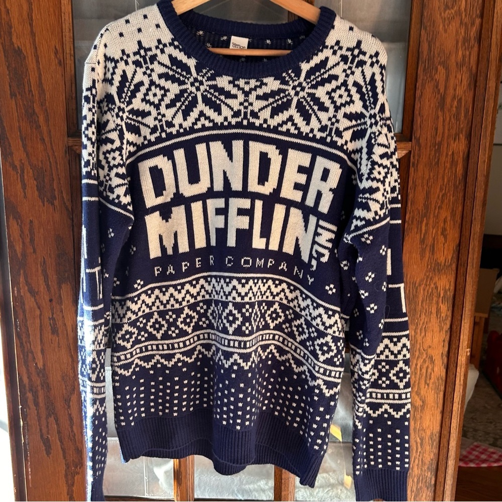 The Office Ugly Christmas Sweater Dunder Mifflin Fair‎ Isle Men's Size Large
